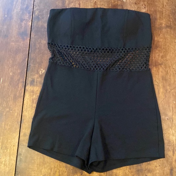 Stretch Romper w/ Mesh Panel - Picture 1 of 4